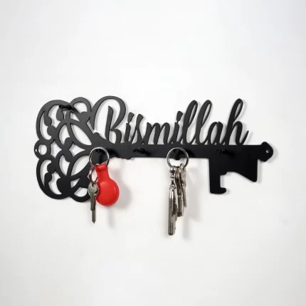 Bismilla Key holder 8??3 inch size Wooden material